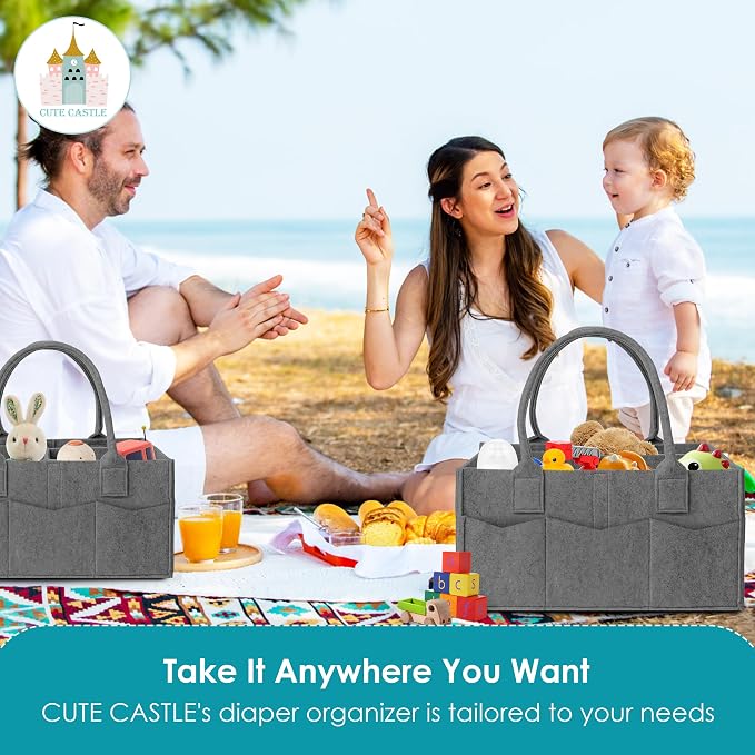 Cute Castle 2 Pack Diaper Caddy Organizer - Image 5