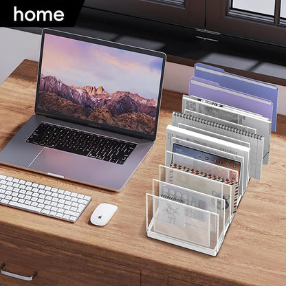 9-Section Desk File Organizer, Vertical File Holder, Mesh Desktop File Folder - Image 8