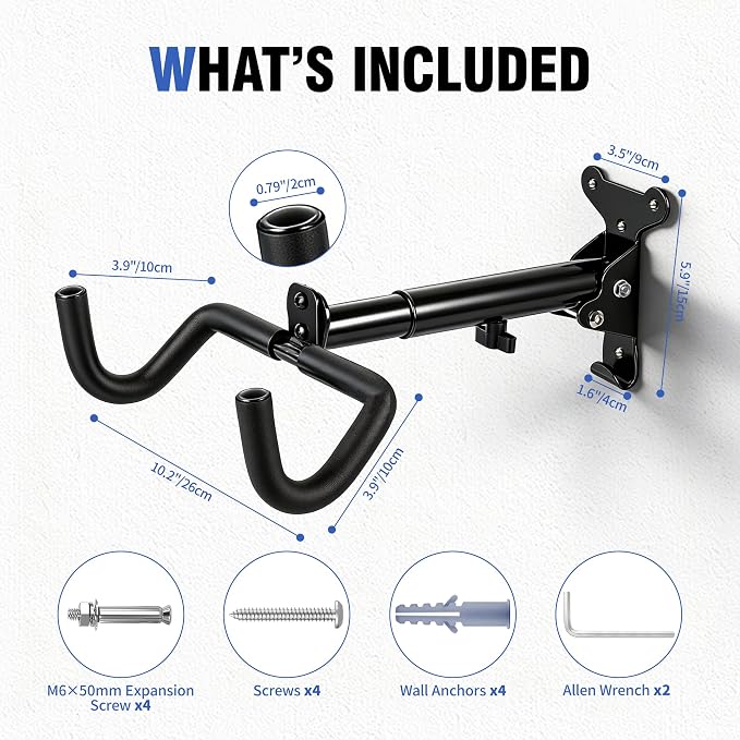 Bike Wall Mount Hanger, Horizontal Rack | Heavy-Duty, Adjustable, - Image 6