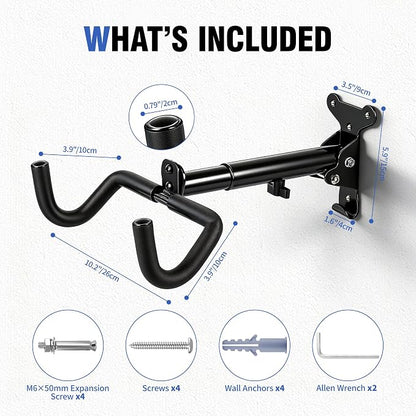 Bike Wall Mount Hanger, Horizontal Rack | Heavy-Duty, Adjustable, - Image 6