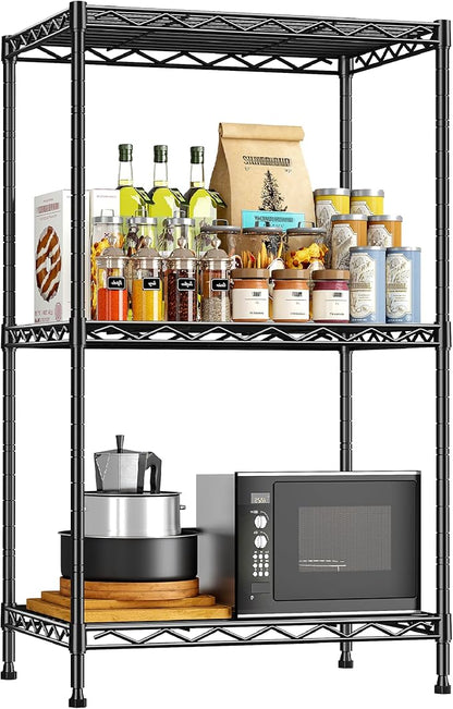 35.4''H Shelf 3 Tier Storage Shelves Metal Shelving, Adjustable Small Wire by Durayloly