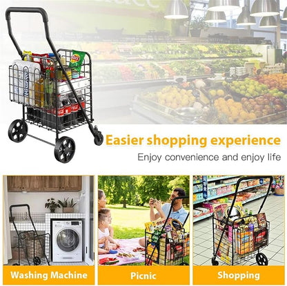 siffler Shopping Cart for Groceries, Height Adjustable Folding Utility Cart - Image 6