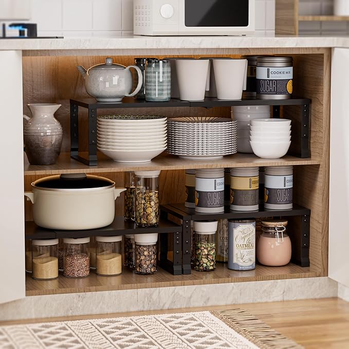 Adjustable Metal Shelving Unit, Stackable & Expendable Storage Rack - Image 4