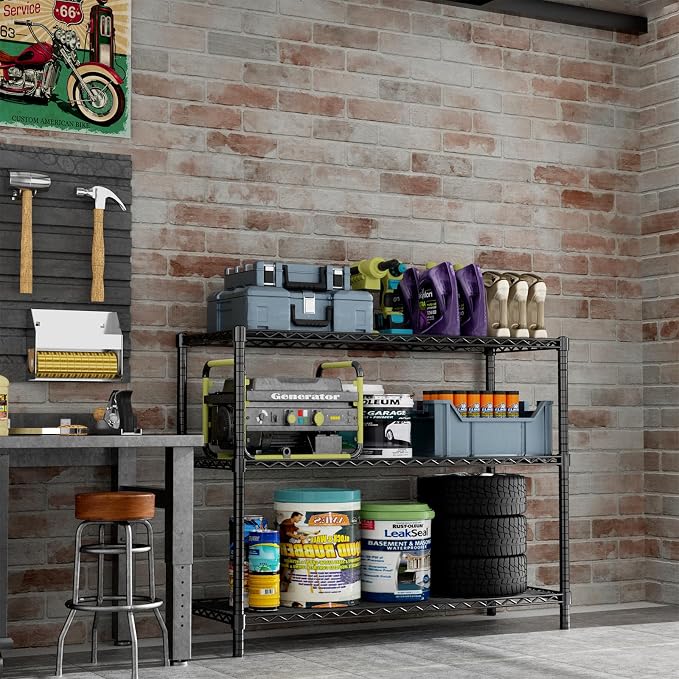 Storage Shelves Heavy Duty, 3-Tier Adjustable Metal Industrial Utility Shelf - Image 6