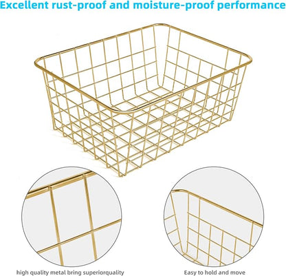Wire Baskets for Storage Pantry, 4 Pack, 11 x 8.7 x 4.7 in, Metal Bin - Image 6