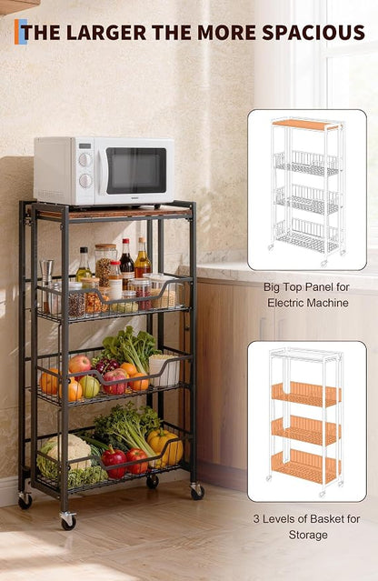 GarveeHome Large 4-Tier Foldable Kitchen Storage Shelf | No Assembly Required - Image 8