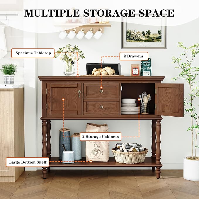 ARTPOWER Console Table for Entryway, Retro Wooden Table - Image 3
