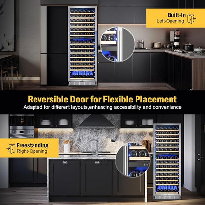 Wine Cooler Refrigerator 24 Inch, 180 Bottles Large Wine Fridge Dual Zones - Image 6