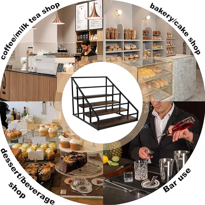 Coffee Syrup Rack Organizer, Liquor Bottle Display Shelf, Water cup display - Image 9