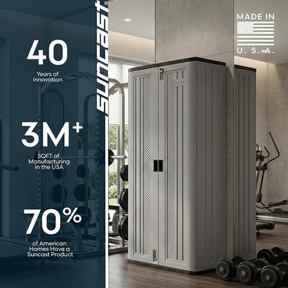 Suncast Tall Storage Cabinet for Garage Organization - Image 9