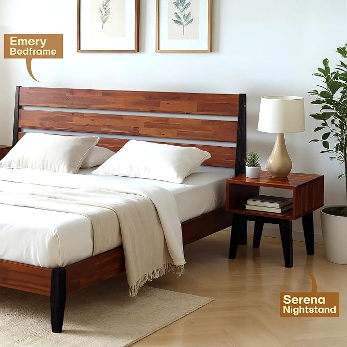 Acacia Serena Nightstand Solid Wood Nightstand - Image 3