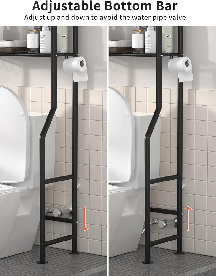 Livilord 3-Tier Over The Toilet Storage, Freestanding Metal Bathroom Shelves - Image 4