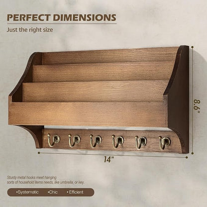 Rebee Vision Pine Wood Key Holder Wall Mount - Image 2