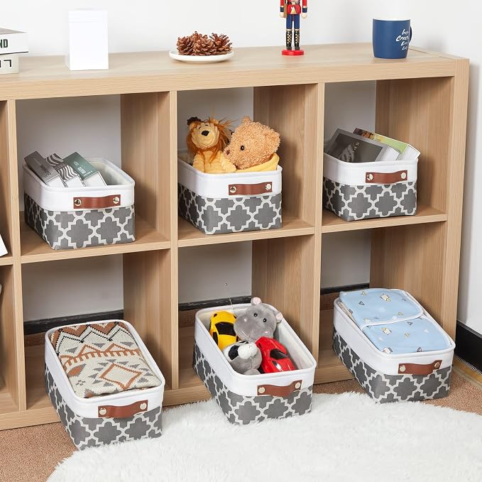HNZIGE Small Baskets Fabric Storage Baskets Storage Bins - Image 3