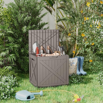 32 Gallon Deck Box, Resin Outdoor Storage Box - Image 5