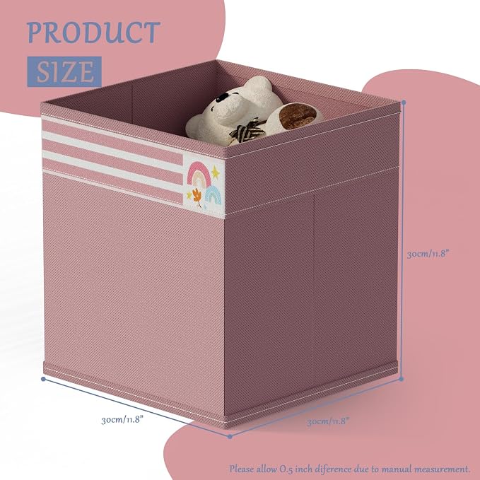 homyfort Cube Storage Organizer Bins, 12x12 Inch Fabric Bins - Image 2