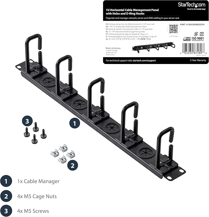 StarTech.com 1U 19" Cable Management Organizer - Image 5