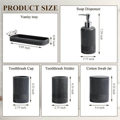 Bathroom Accessories Set, 6-Piece Bathroom Accessory Set, Toothbrush Holders Set - Image 7