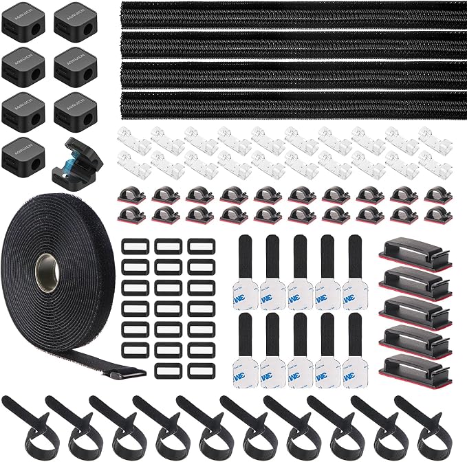 98 Pcs Cable Management Kit, Prevents Cables from Tangling Cable Straps by Unknown