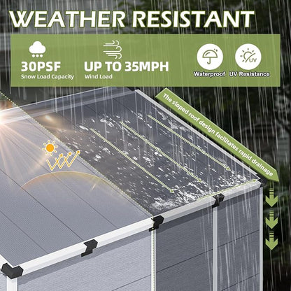 8 x 8 FT Resin Tool Shed, Plasic Outdoor Storage Shed - Image 5