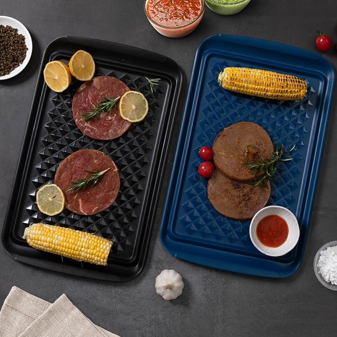 Melamine Grilling Prep and Serve Trays, Dishwasher Safe Food Tray - Image 2