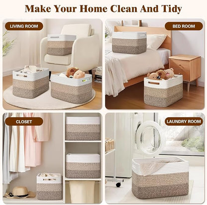 Storage Baskets for Organizing, 4 Pack Storage Baskets for Shelves, Woven - Image 6