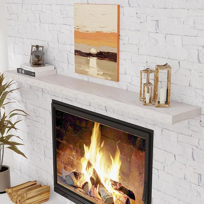Fun Memories 72 Inch Floating Shelves, 72 x 9.3 Rustic Wooden Fireplace Mantel - Image 2