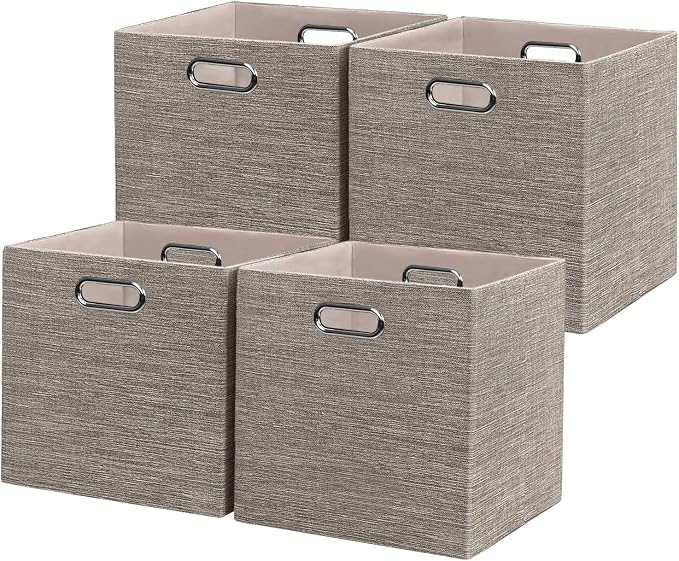 Posprica Storage Basket Bins, 12×12 Foldable Storage Cube Boxes Fabric Drawer by Posprica