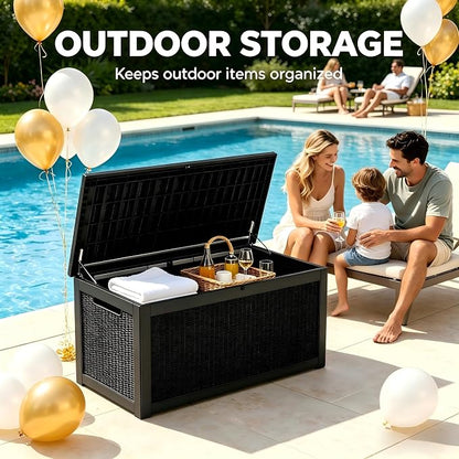 328 Gallon Waterproof Outdoor Storage Box, Heavy Duty Resin Deck Box Lockable - Image 7