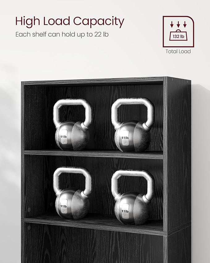 VASAGLE Set of 2 Bookshelves, 23.6 Inches Wide, 5-Tier Open Bookcases - Image 9