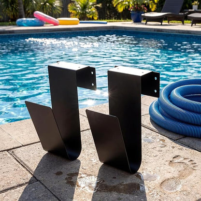 2 Pcs Jumbo Pool Vacuum Hose Hanger 7.7x5x5.5inch Heavy Duty Metal Hose Fence - Image 3