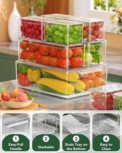 KEMETHY 11 Pack Refrigerator Organizers and Storage, Stackable Fridge Organizer - Image 3