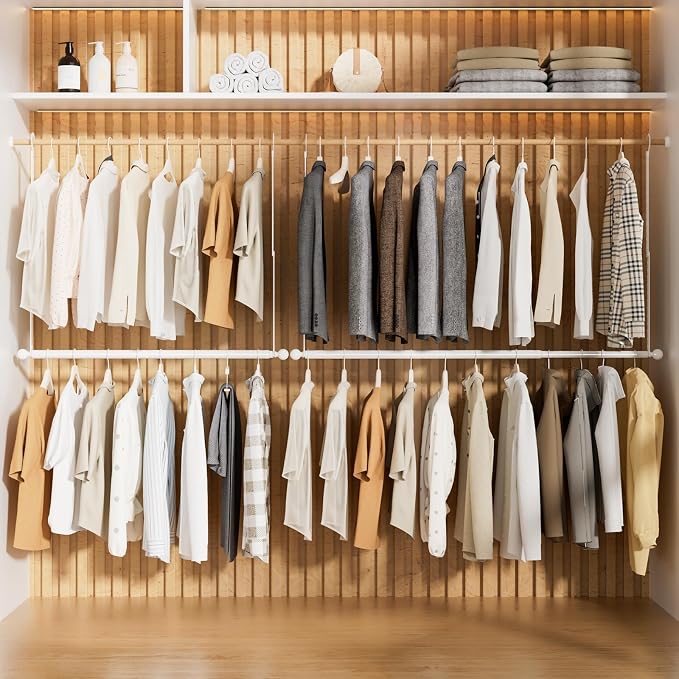 SUTINE Closet Rods for Hanging Clothes, Adjustable Metal Closet Extender - Image 7