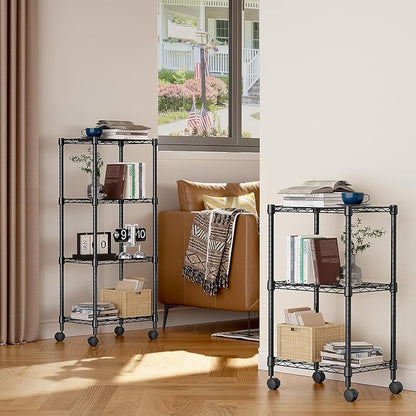 4-Shelf Adjustable Heavy Duty Steel Wire Rack, Adjustable Storage Shelving Unit - Image 4