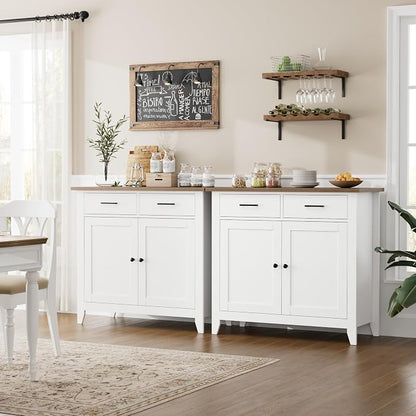 HORSTORS Farmhouse Kitchen Storage Cabinet, Small Buffet, Coffee Bar, 35.8"W - Image 4