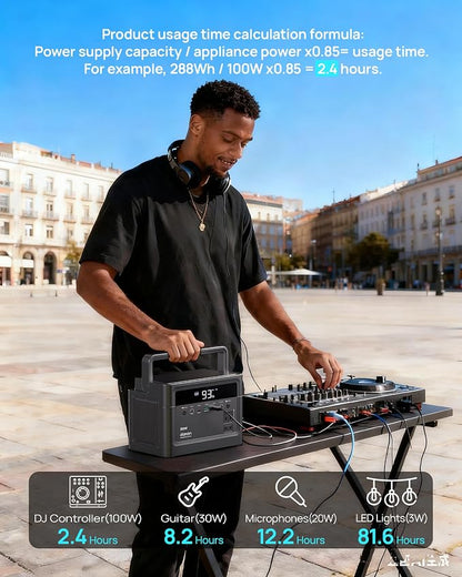 Portable Power Station, 288Wh LiFePO4 Battery, 350W Power Bank - Image 9