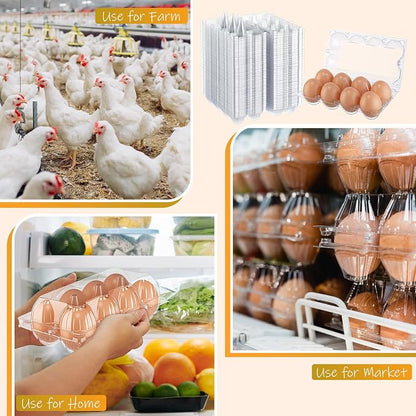 Zubebe 200 Pieces Clear Egg Cartons Plastic Egg Cartons Bulk Empty Chicken Egg - Image 6