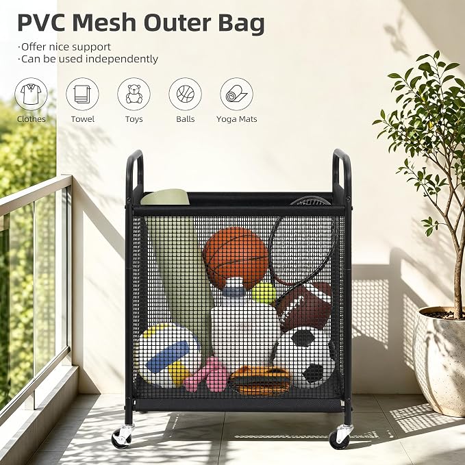 STORAGE MANIAC Rolling Laundry Hamper - Image 7