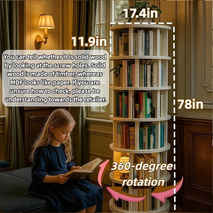 Solid Wood Revolving Bookcase - Image 5