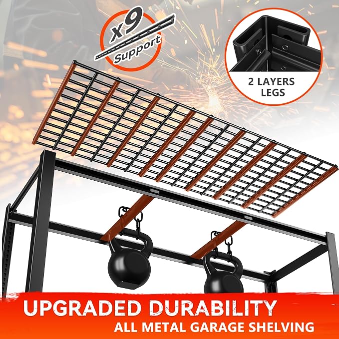 REIBII 60" W Garage Shelving Heavy Duty Metal Shelving 3000LBS Storage Shelves - Image 7