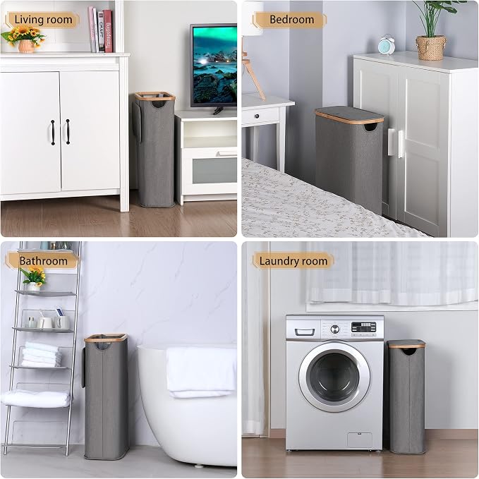 iEGrow 65L Slim Laundry Hamper, Narrow Laundry Basket - Image 6