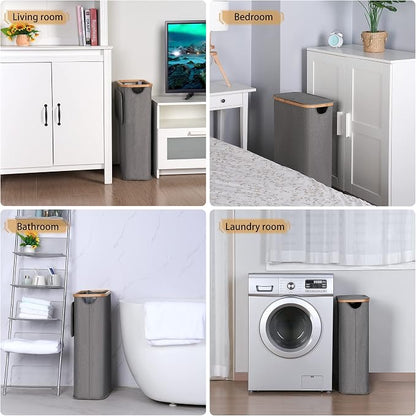 iEGrow 65L Slim Laundry Hamper, Narrow Laundry Basket - Image 6