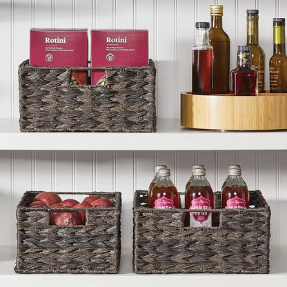 mDesign Woven Farmhouse Kitchen Pantry Food Storage Organizer Basket Bin Box - Image 3