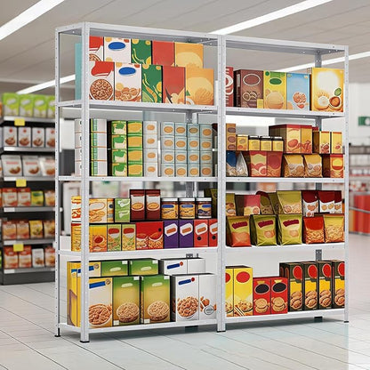 2500 LBS Capacity Heavy Duty Steel Shelving Unit, 5-Tier Garage Storage Shelves - Image 5
