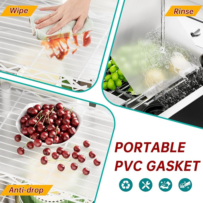 3 Tier Adjustable Storage Shelves Heavy Duty Metal Utility Shelf Wire Shelving - Image 5