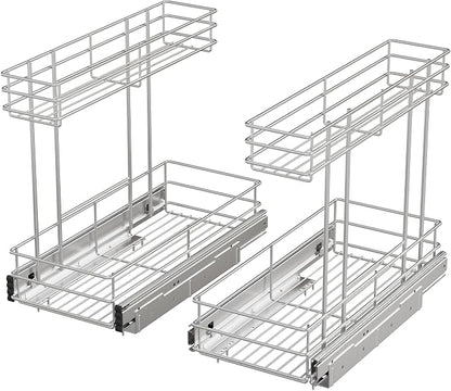 Under Sink Organizer 2 Packs, Pull Out Cabinet Organizer 2 Tier, Under Sink - Image 8