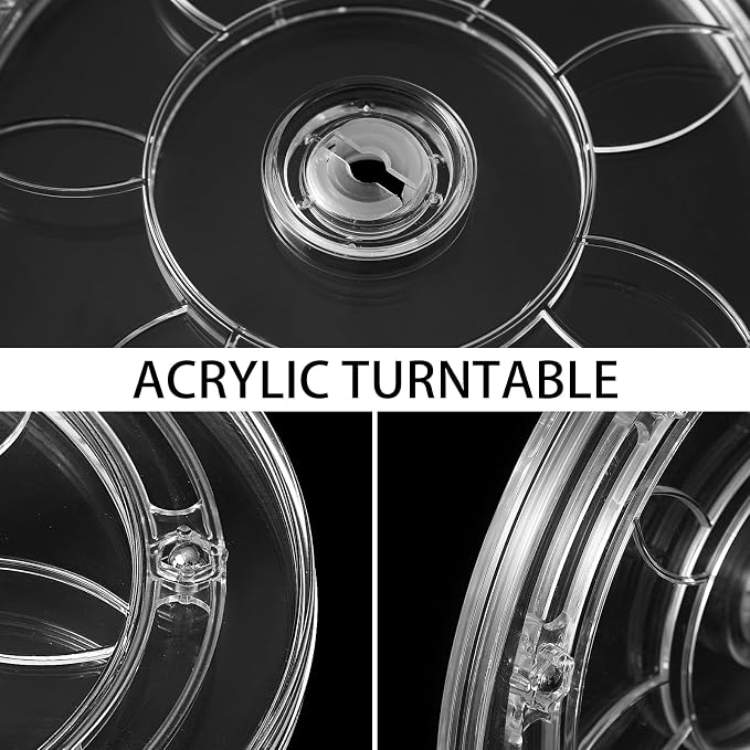 8-Inch Clear Acrylic Lazy Susan Turntable Organizer, 360° Ball Bearing Rotating - Image 4