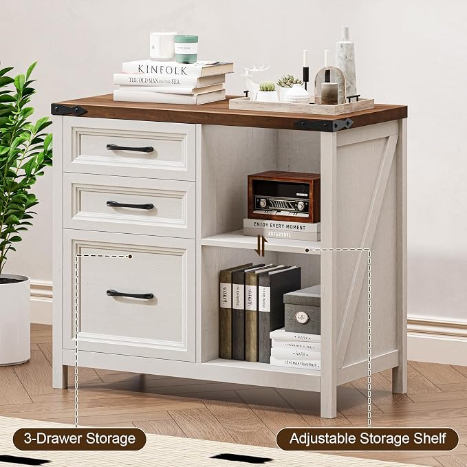 3 Drawers Farmhouse File Cabinet - Image 7