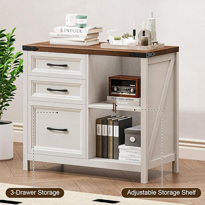 3 Drawers Farmhouse File Cabinet - Image 7