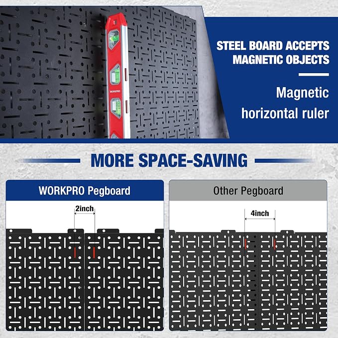 WORKPRO Metal Pegboard 16”x 32” Steel Panel - Image 6
